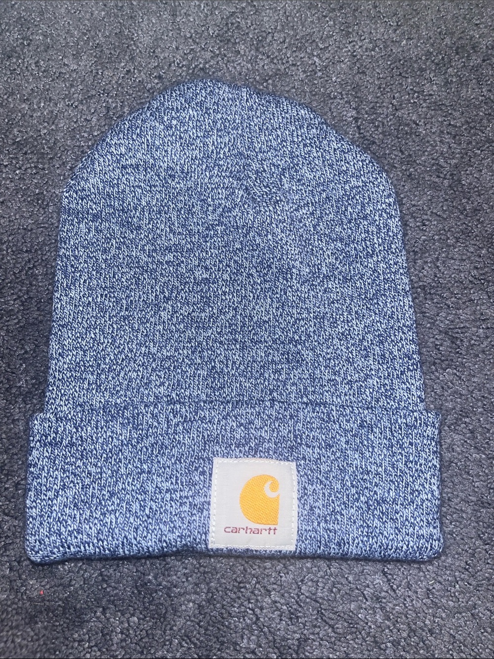 Carhartt Heather Navy Folded Cuff Beanie